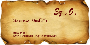 Szencz Omár névjegykártya